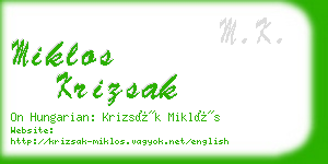 miklos krizsak business card